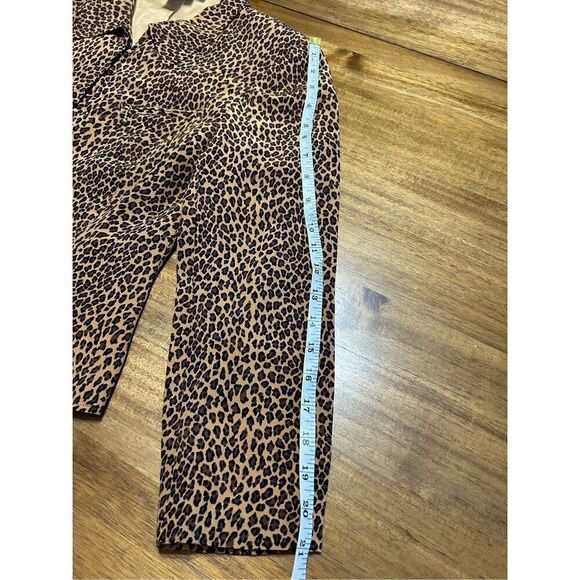 Allison Taylor Animal Print Silk Blazer Jacket Full Zip Lined Black Brown Size S - Picture 9 of 9